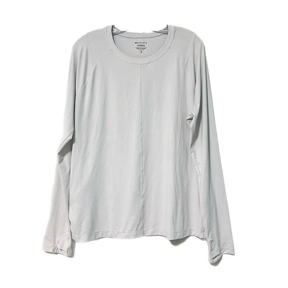 Athleta Sunchaser Top Women's XL UPF Long Sleeve Size XL White Zip Pocket - Picture 2 of 14